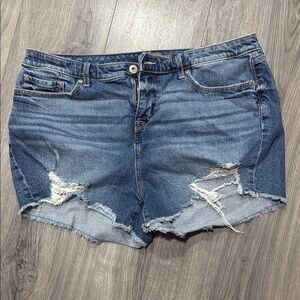 Denim Blue Distressed Women's Shorts